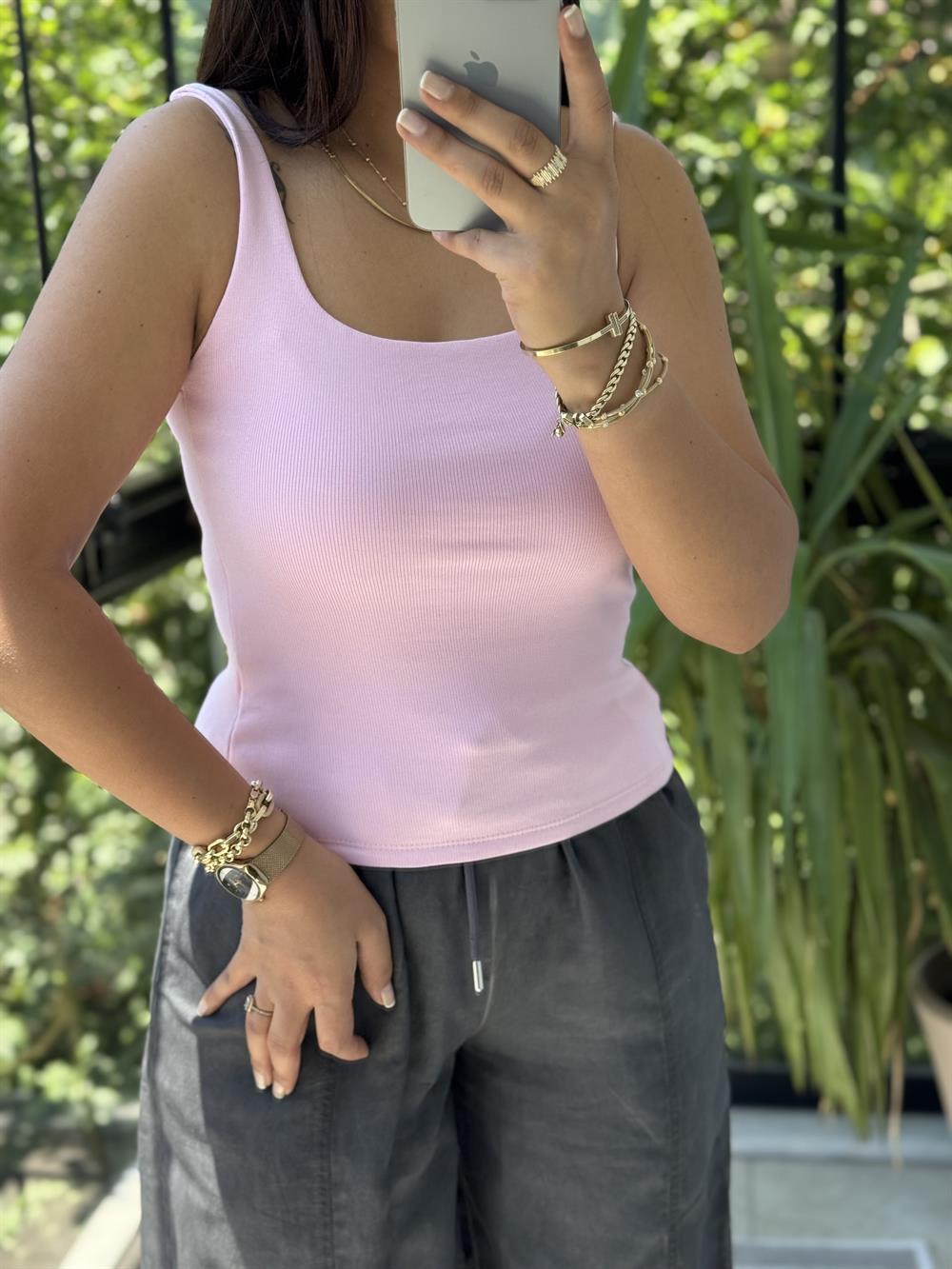 Dilvin Askılı Atlet Pembe