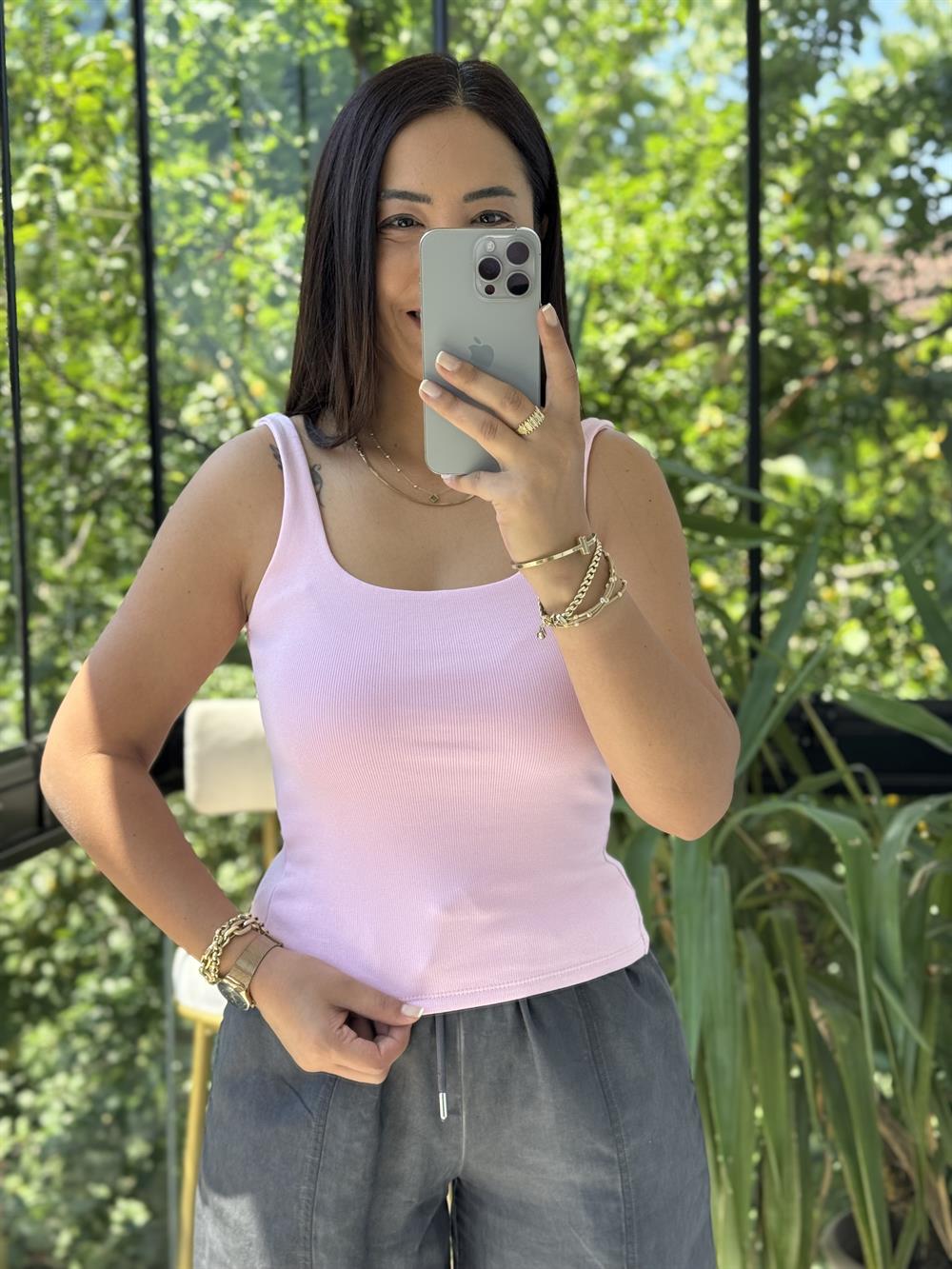 Dilvin Askılı Atlet Pembe