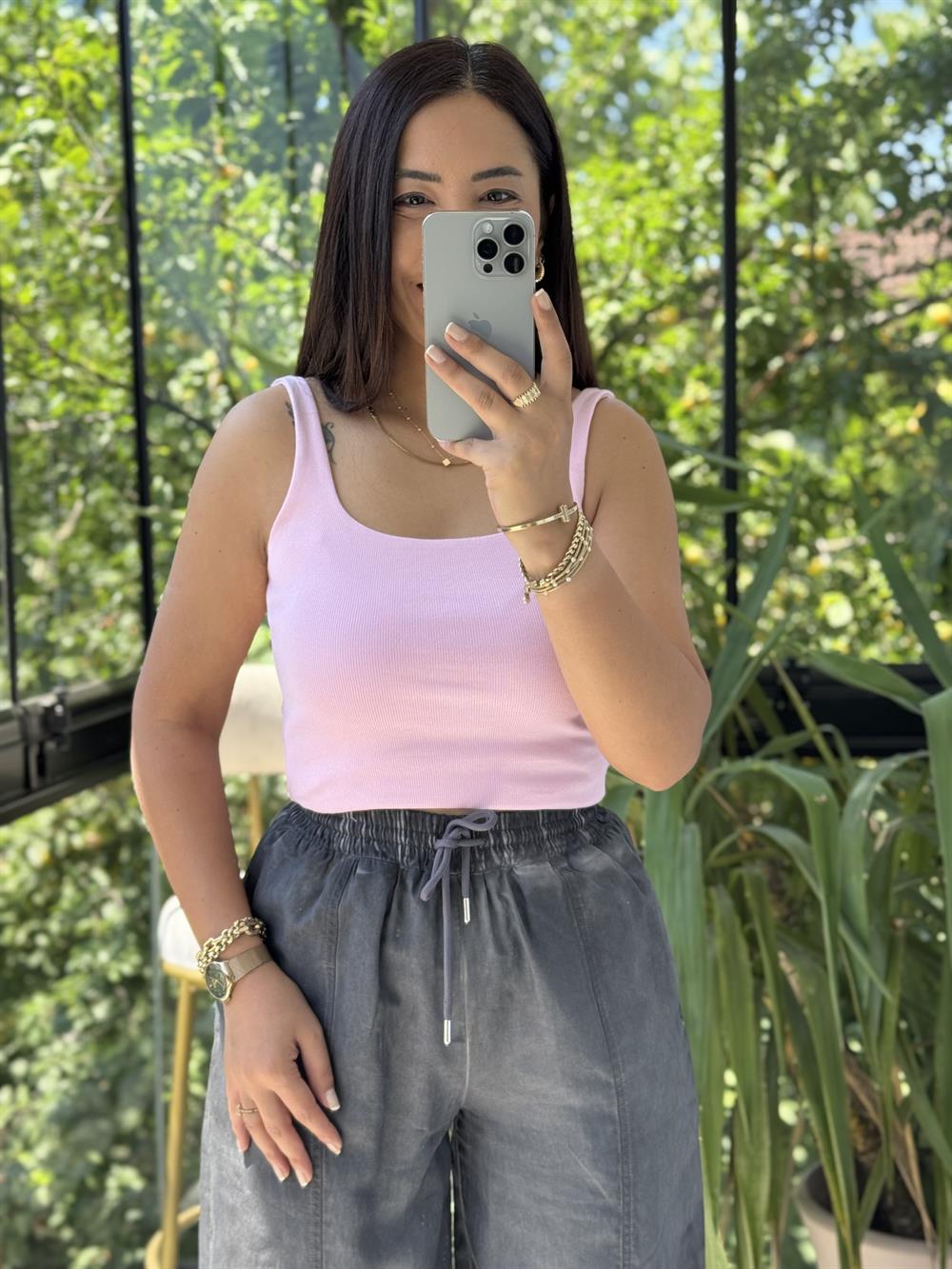 Dilvin Askılı Atlet Pembe