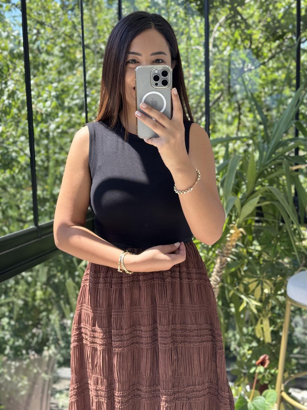 Dilvin Crop Atlet Siyah