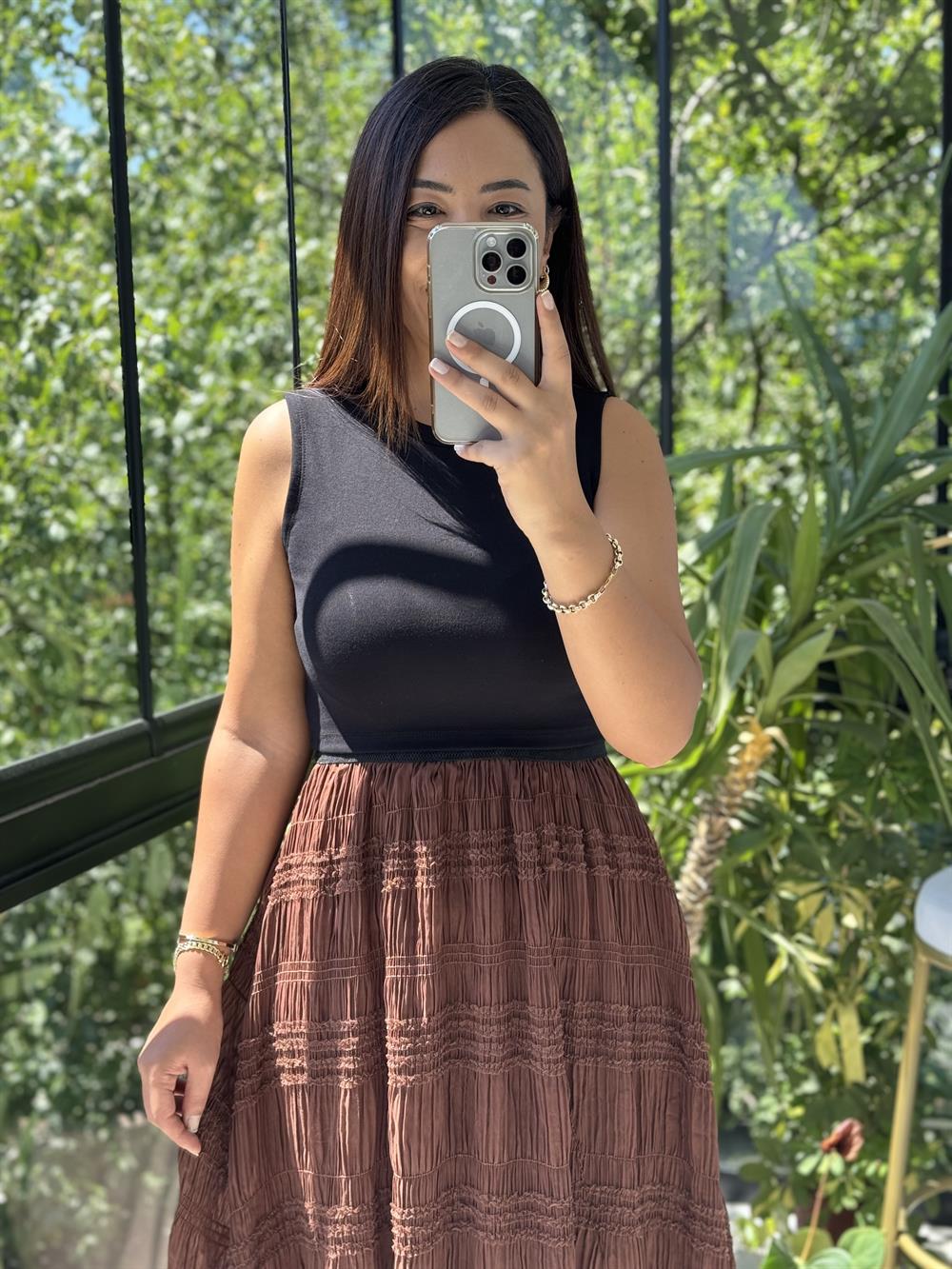 Dilvin Crop Atlet Siyah