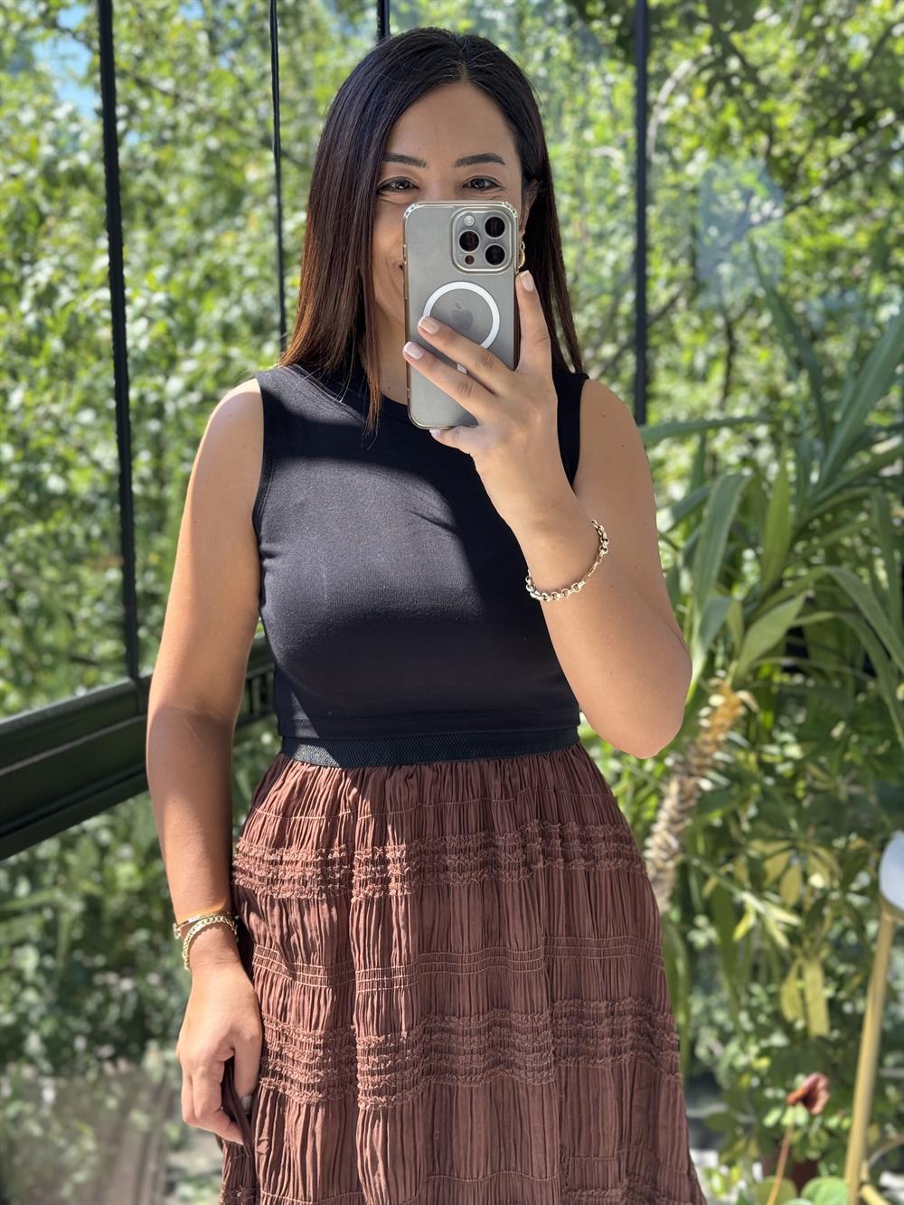 Dilvin Crop Atlet Siyah