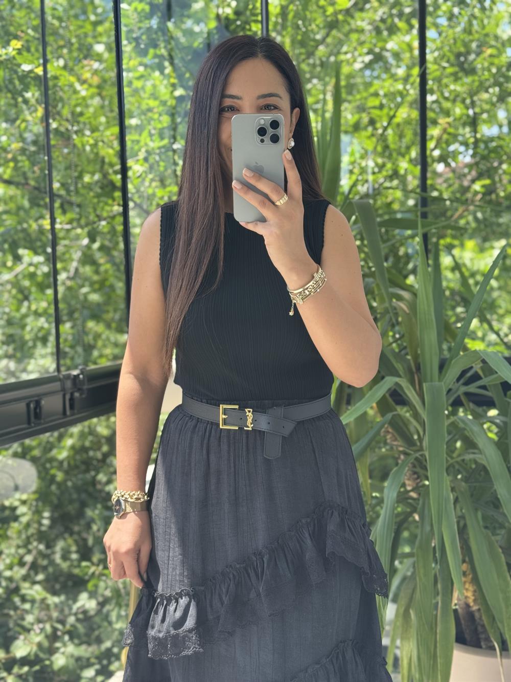 Dilvin Kayık Yaka Fitilli İnce Triko Bluz Siyah