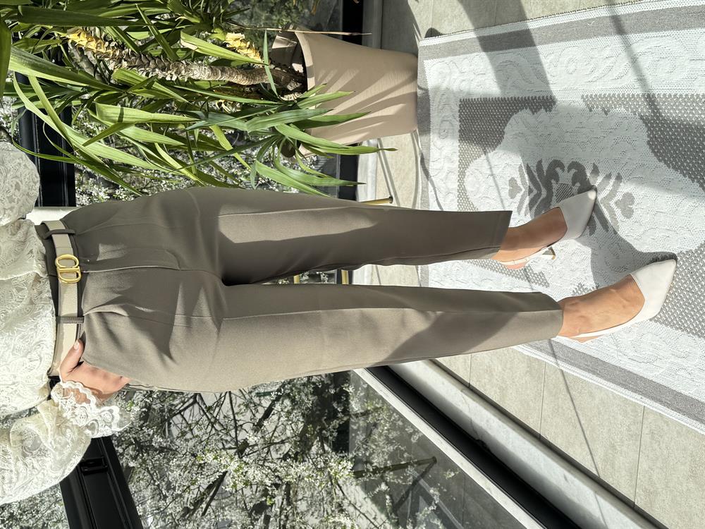 Duble Paça Pantolon Haki Yeşili