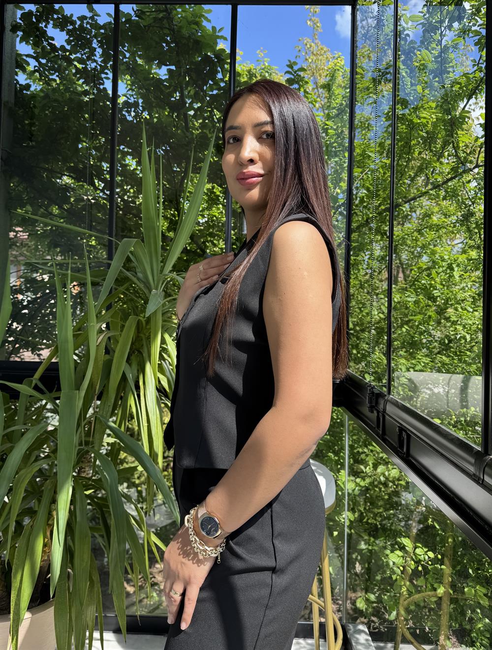 Düğmeli Slimfit Yelek Siyah