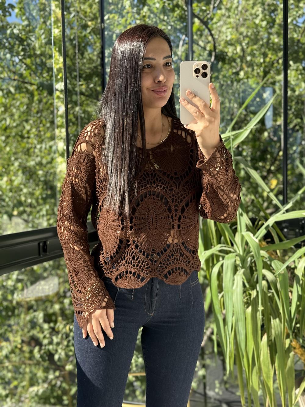  Zra Örme Bluz Kahve