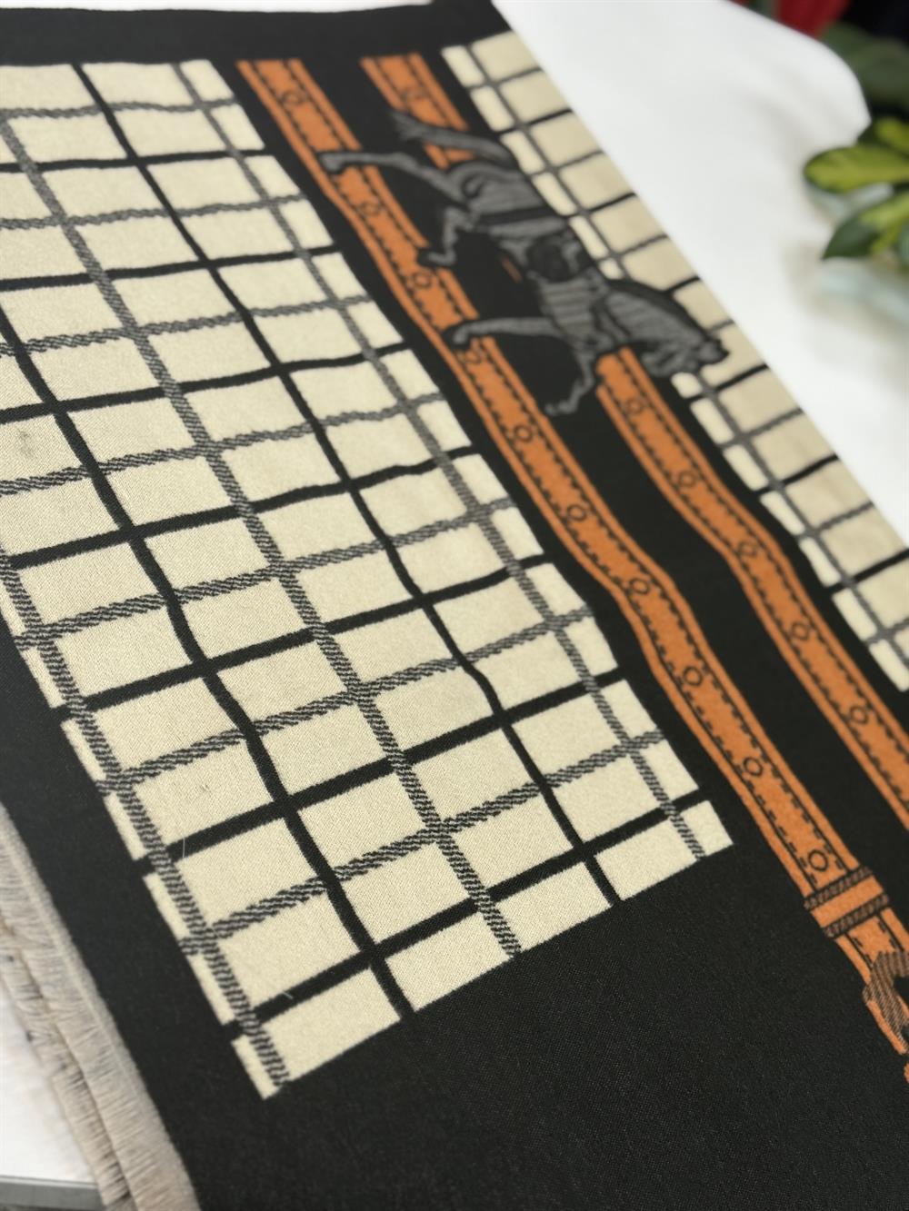 İthal Kaşmir Doku Marka Şal H Turuncu