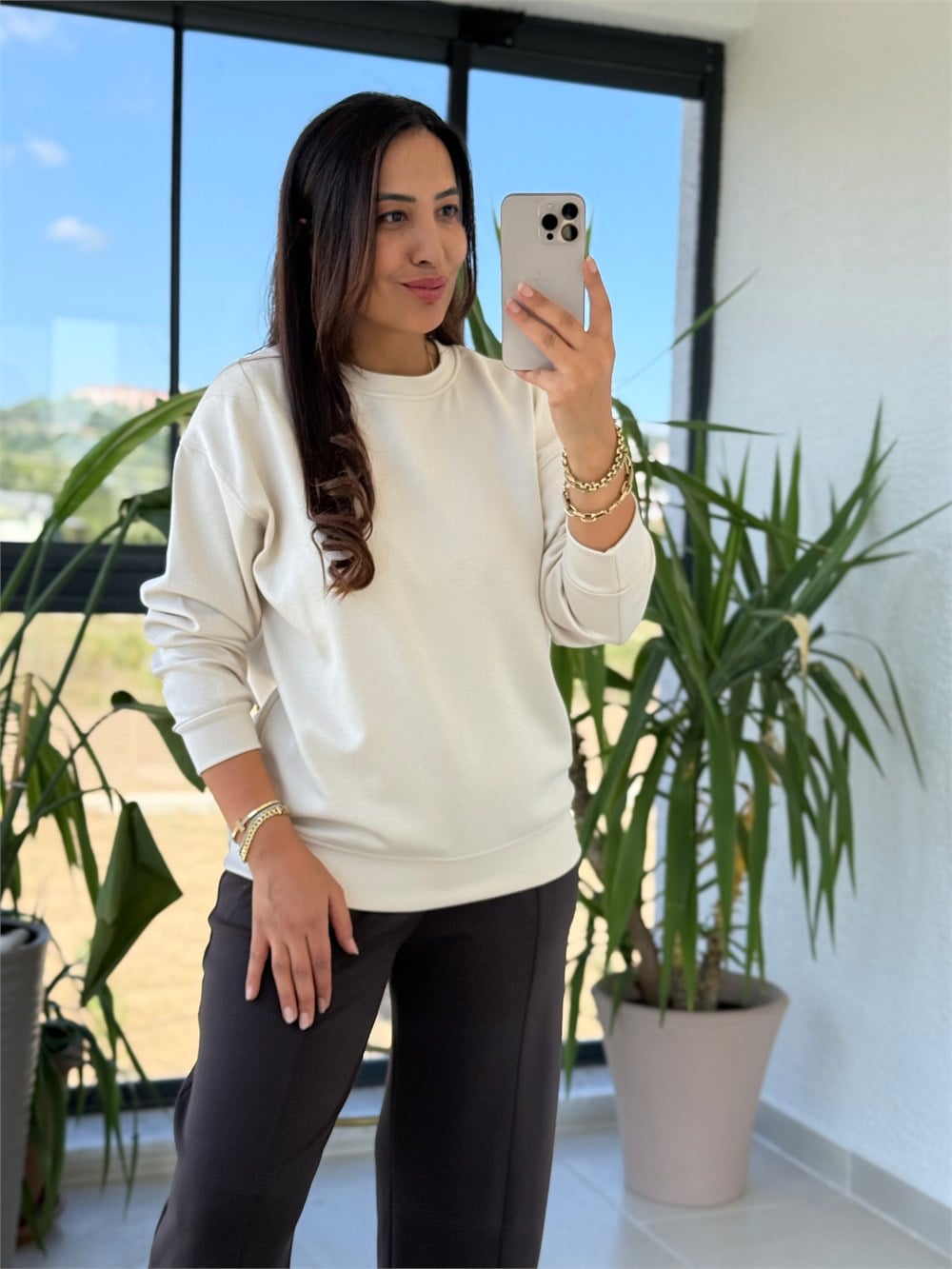Oysh Basic Sweatshirt Bej
