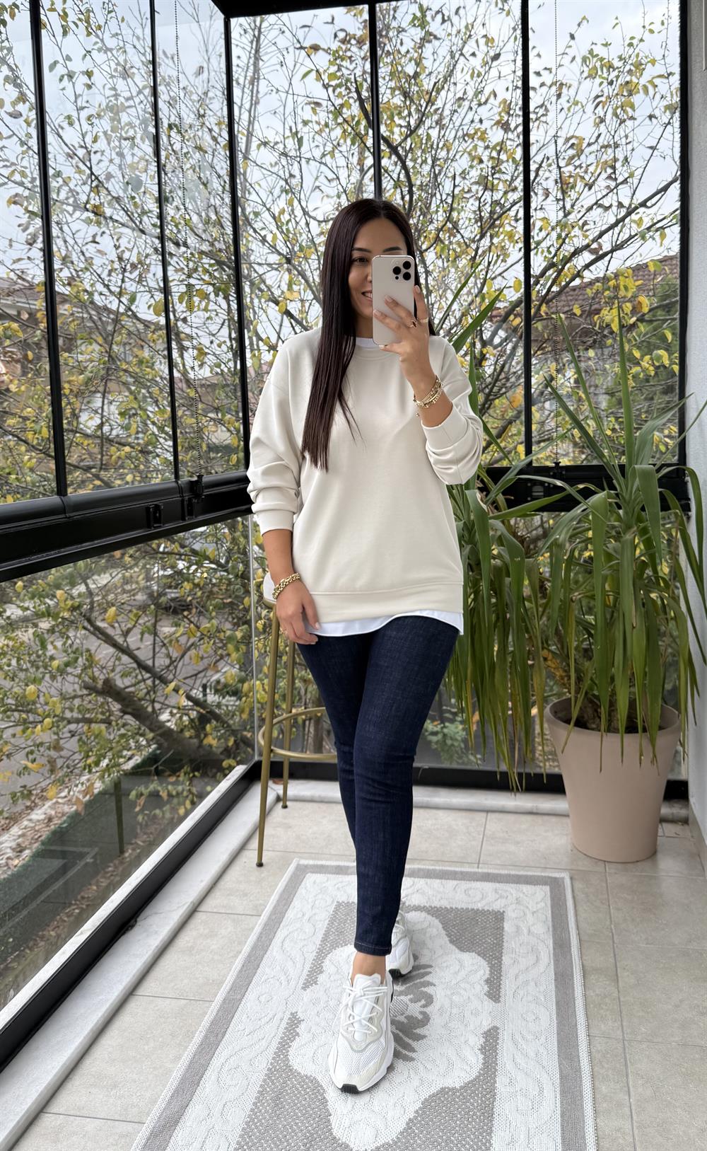 Oysh Basic Sweatshirt Bej