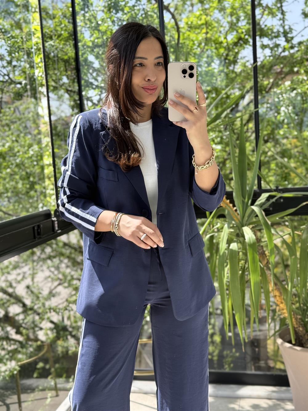 Zra Ceketli Tensel Modal Takım Lacivert