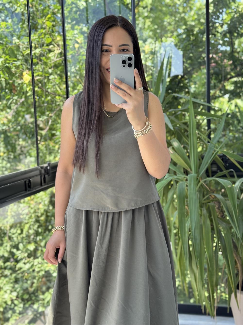 Etekli Tensel Takım Haki Yeşili