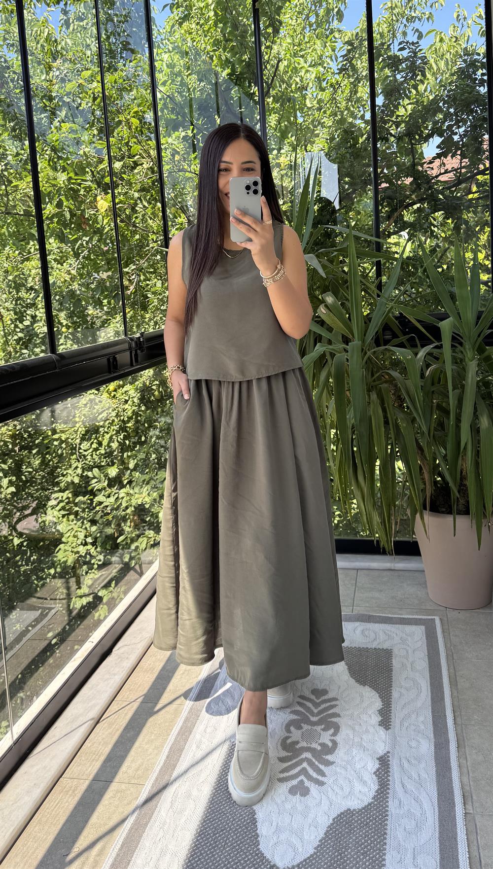 Etekli Tensel Takım Haki Yeşili