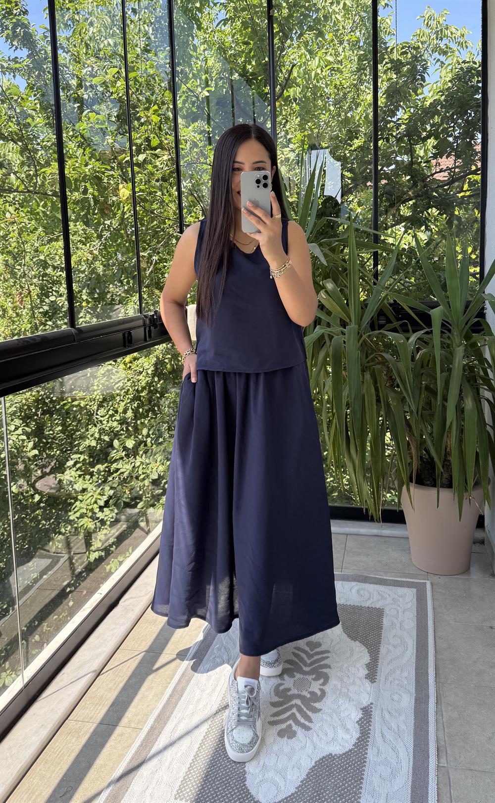 Etekli Tensel Takım Lacivert