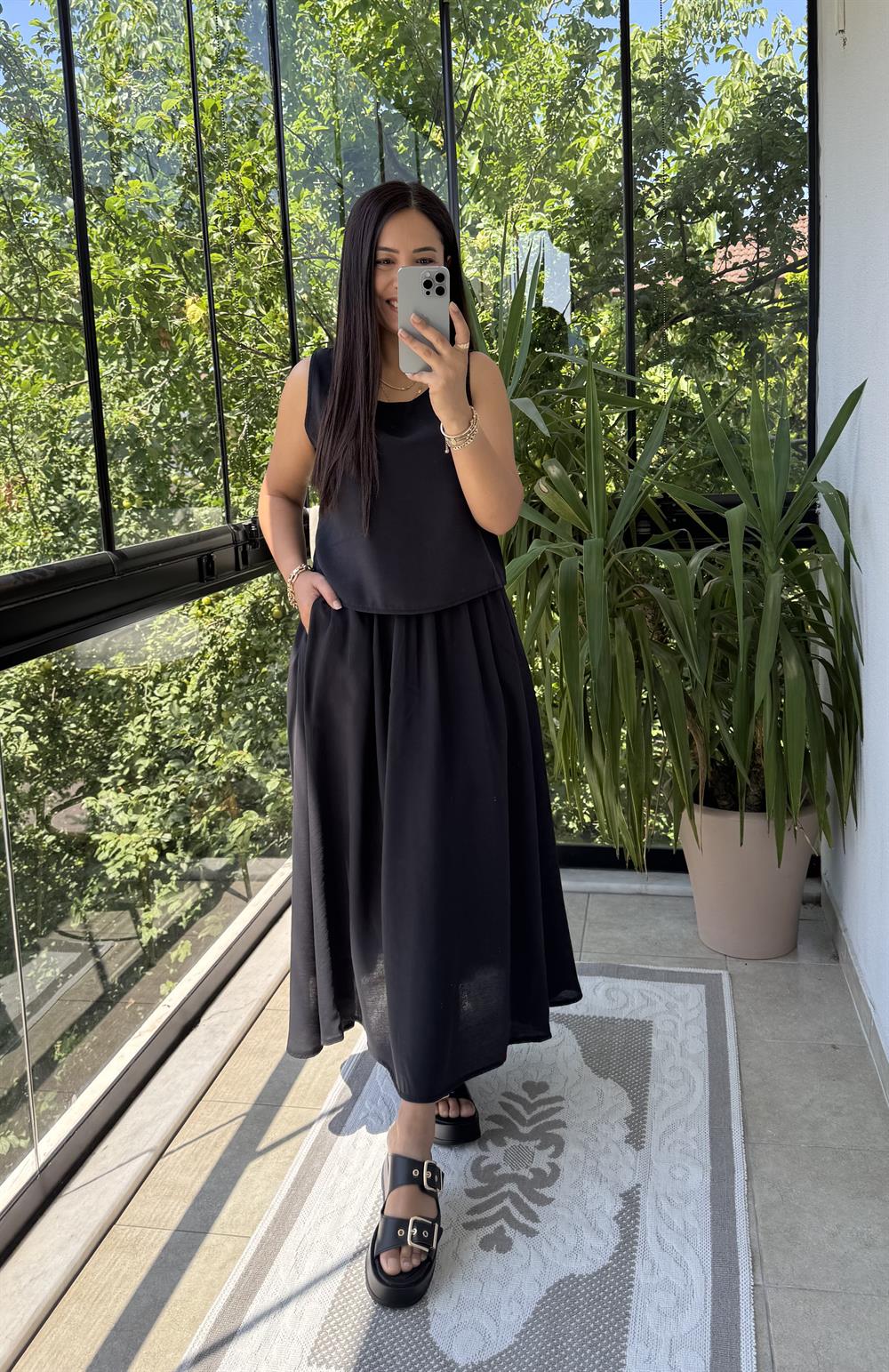 Etekli Tensel Takım Siyah