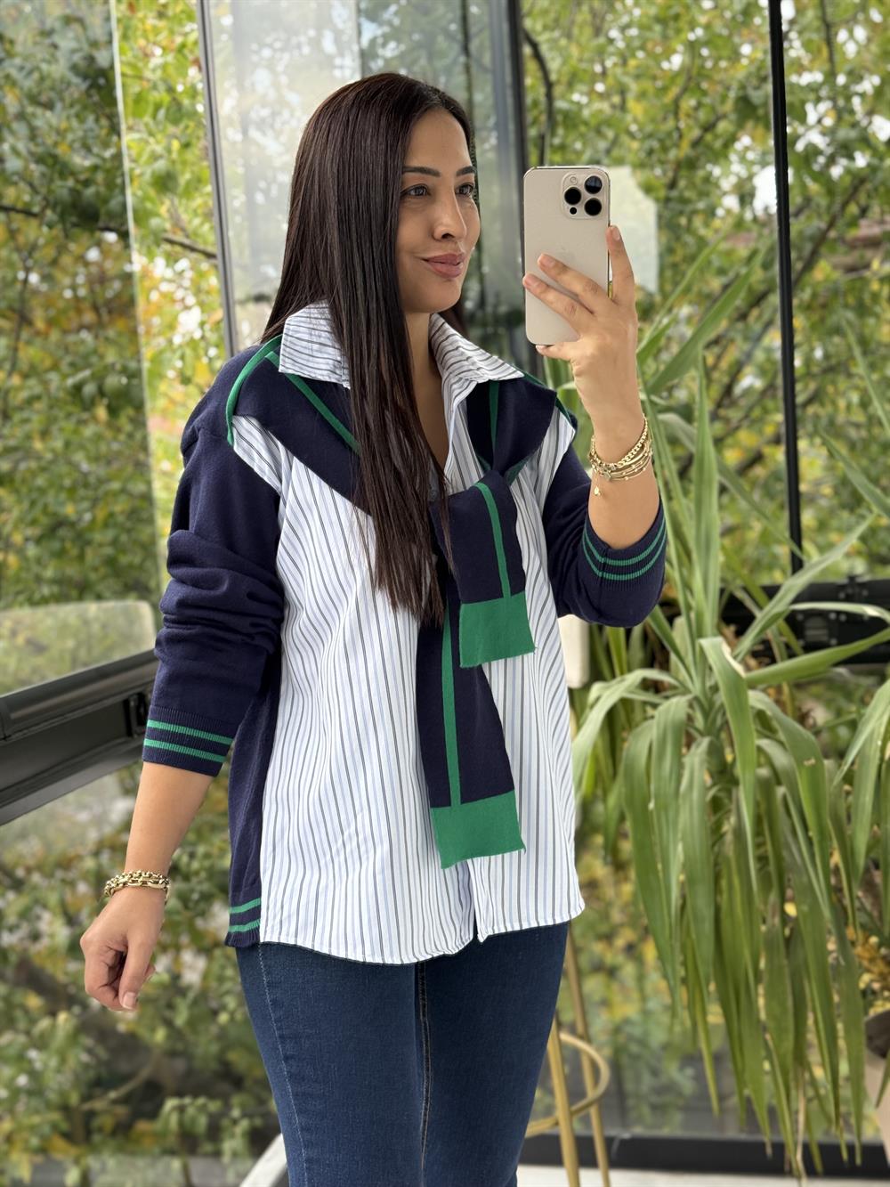 Twst Model Bağlamalı Gömlek Lacivert