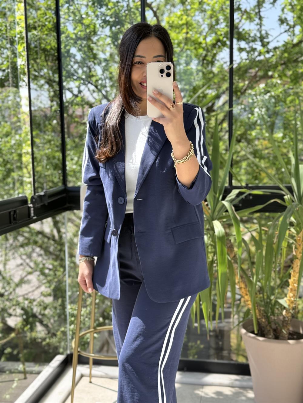 Zra Ceketli Tensel Modal Takım Lacivert