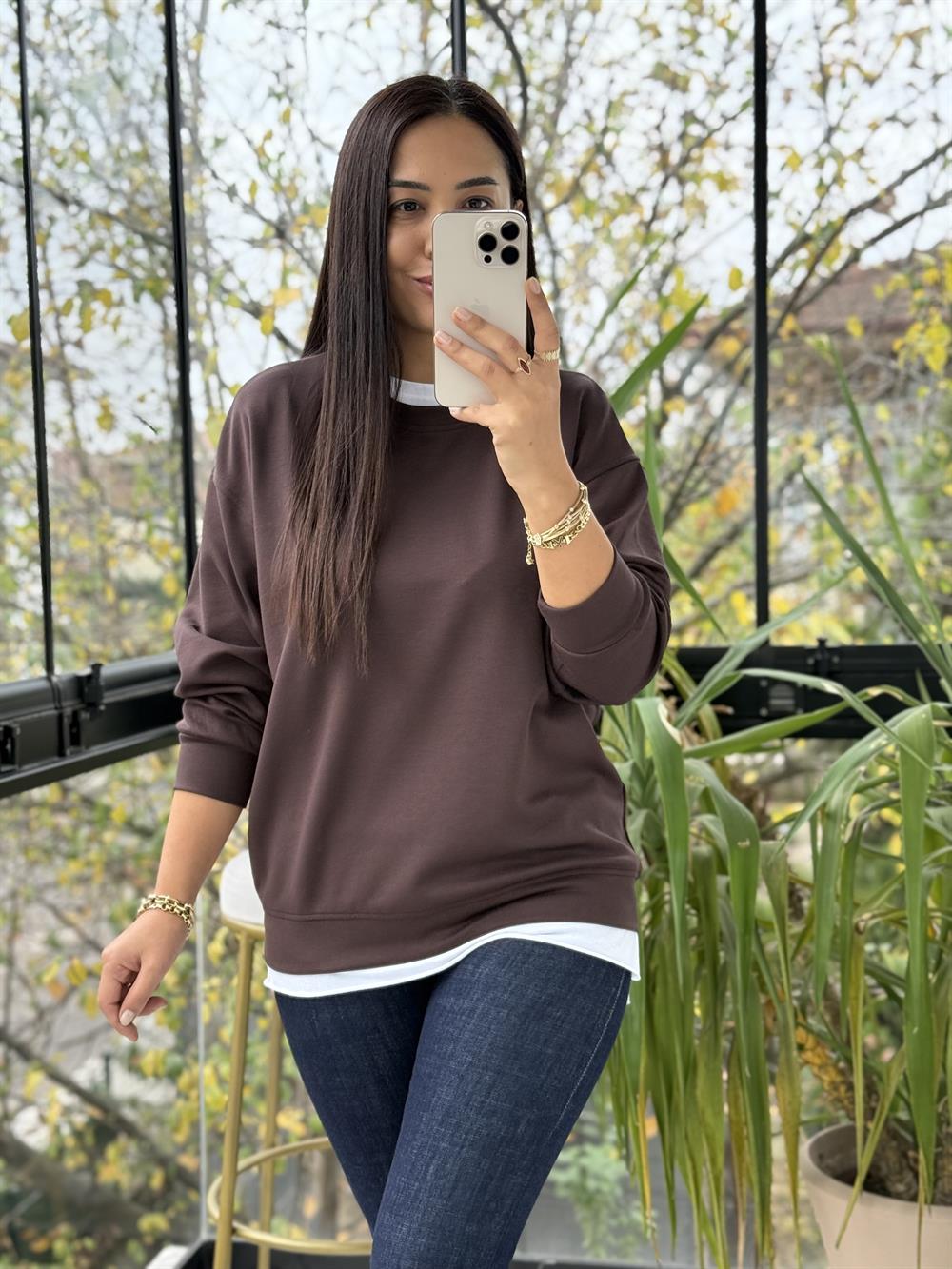 Oysh Basic Sweatshirt Kahve