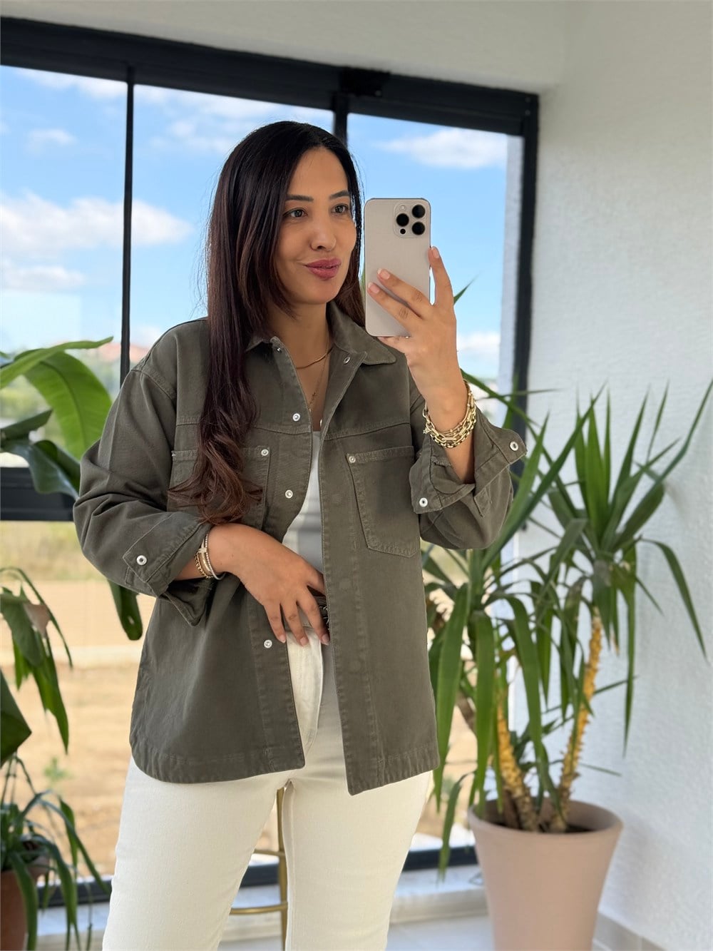 Zra Model Gabardin Ceket Haki Yeşil