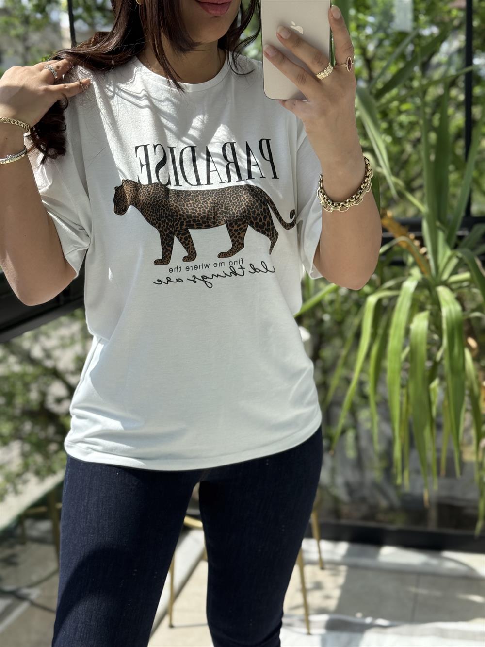 Paradise Panter Tişört Ekru