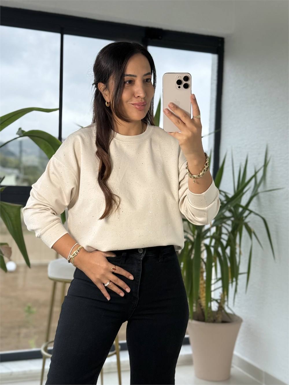 Simli Oysh Sweatshirt Bej