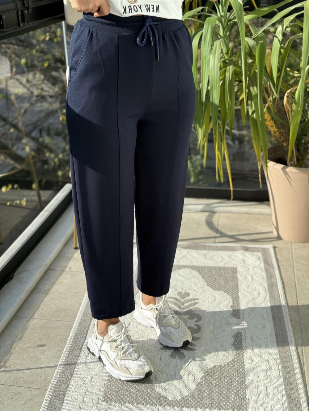 Modal Önü Dikişli Pantolon Lacivert