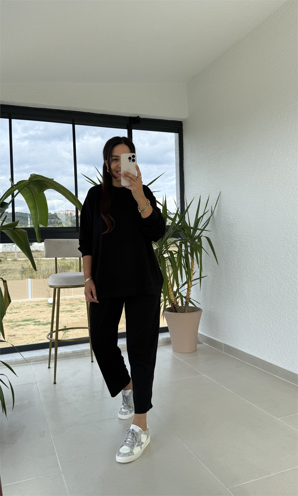 Basic Sweatli Modal Takım Siyah