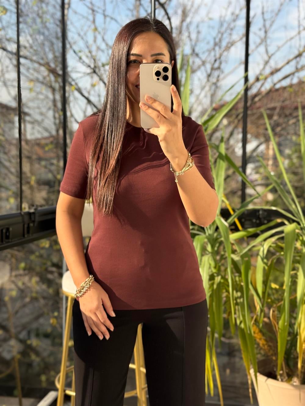 Massi Basic Tişört Kahve