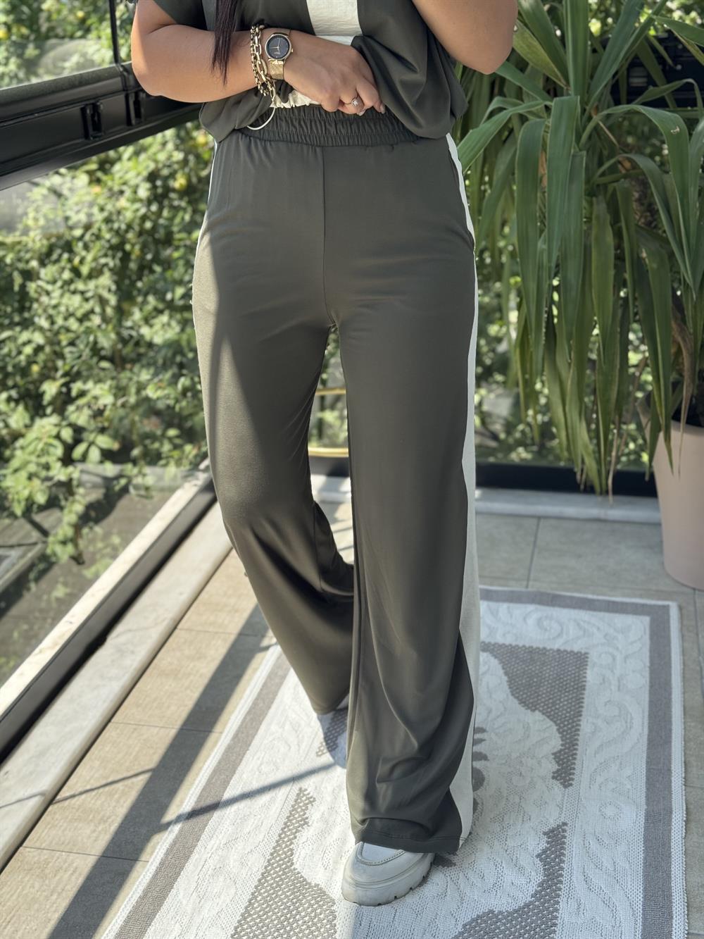 Fermuarlı İnce Modal Takım Haki Yeşili