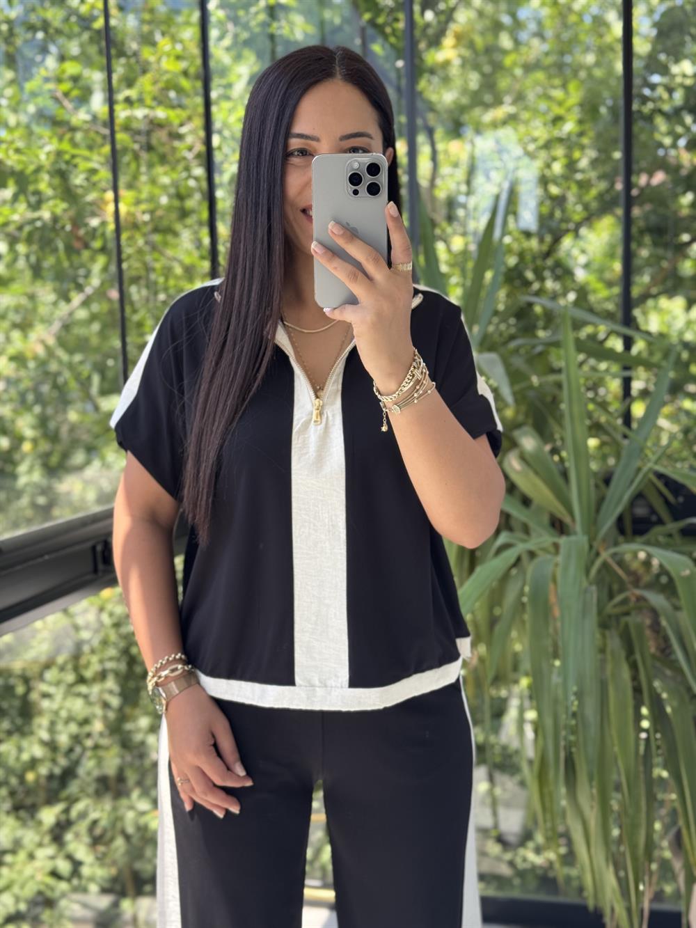 Fermuarlı İnce Modal Takım Siyah