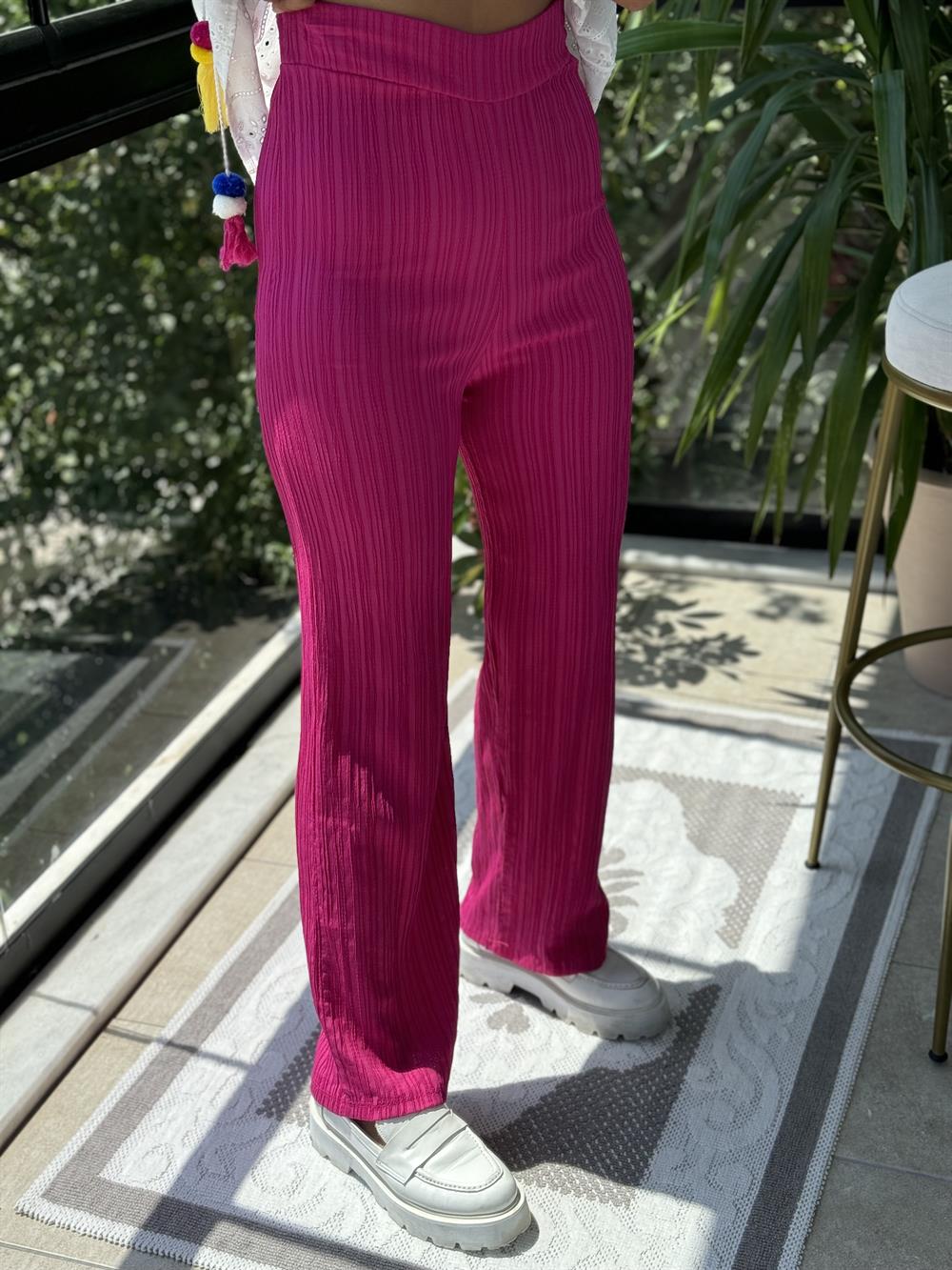 Fitilli Pantolon Pembe