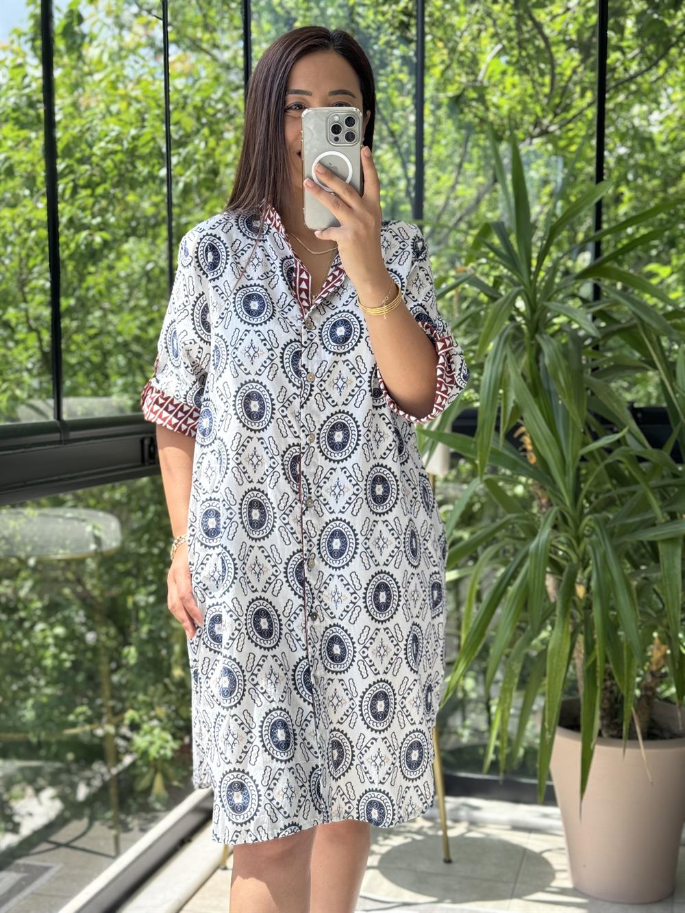 Garnili Elbise Gece Mavisi