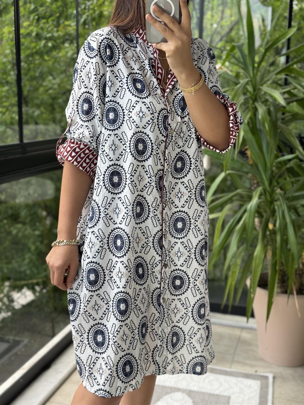 Garnili Elbise Gece Mavisi