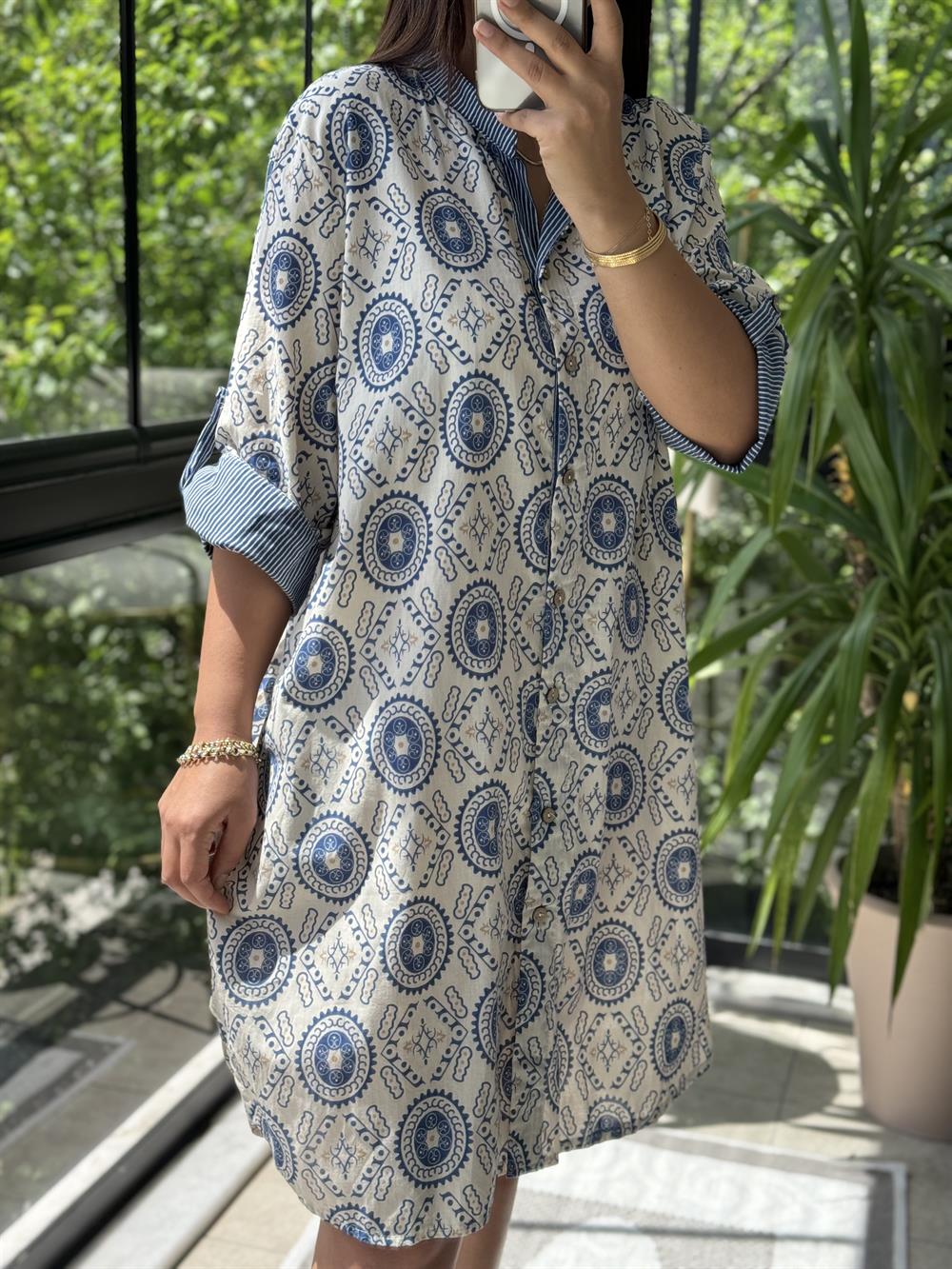 Garnili Elbise Lacivert