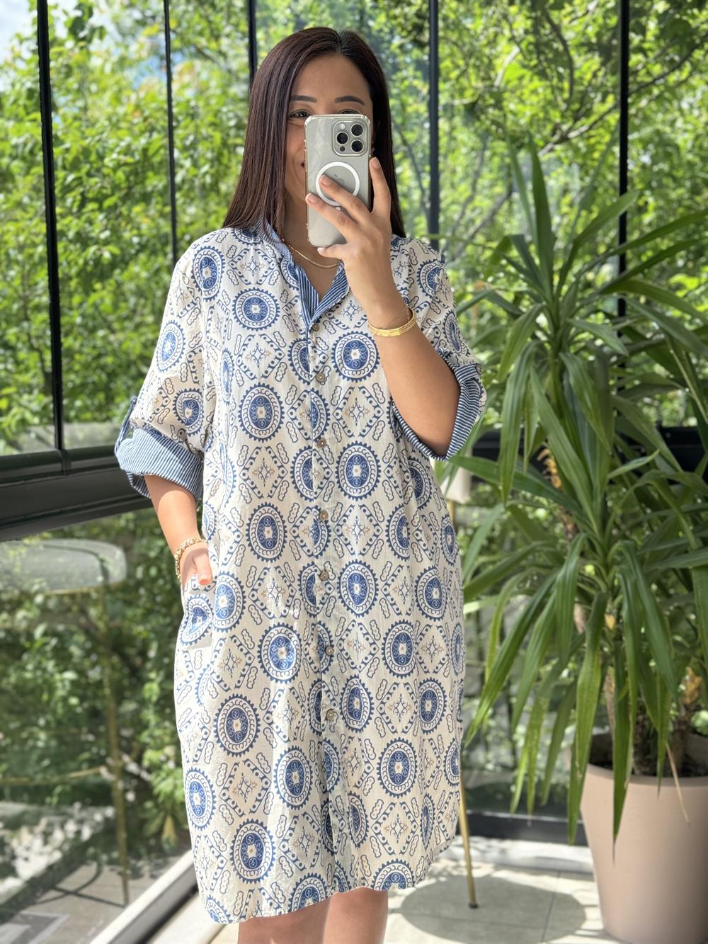 Garnili Elbise Lacivert