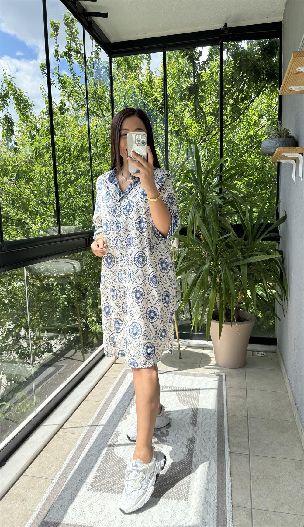 Garnili Elbise Lacivert