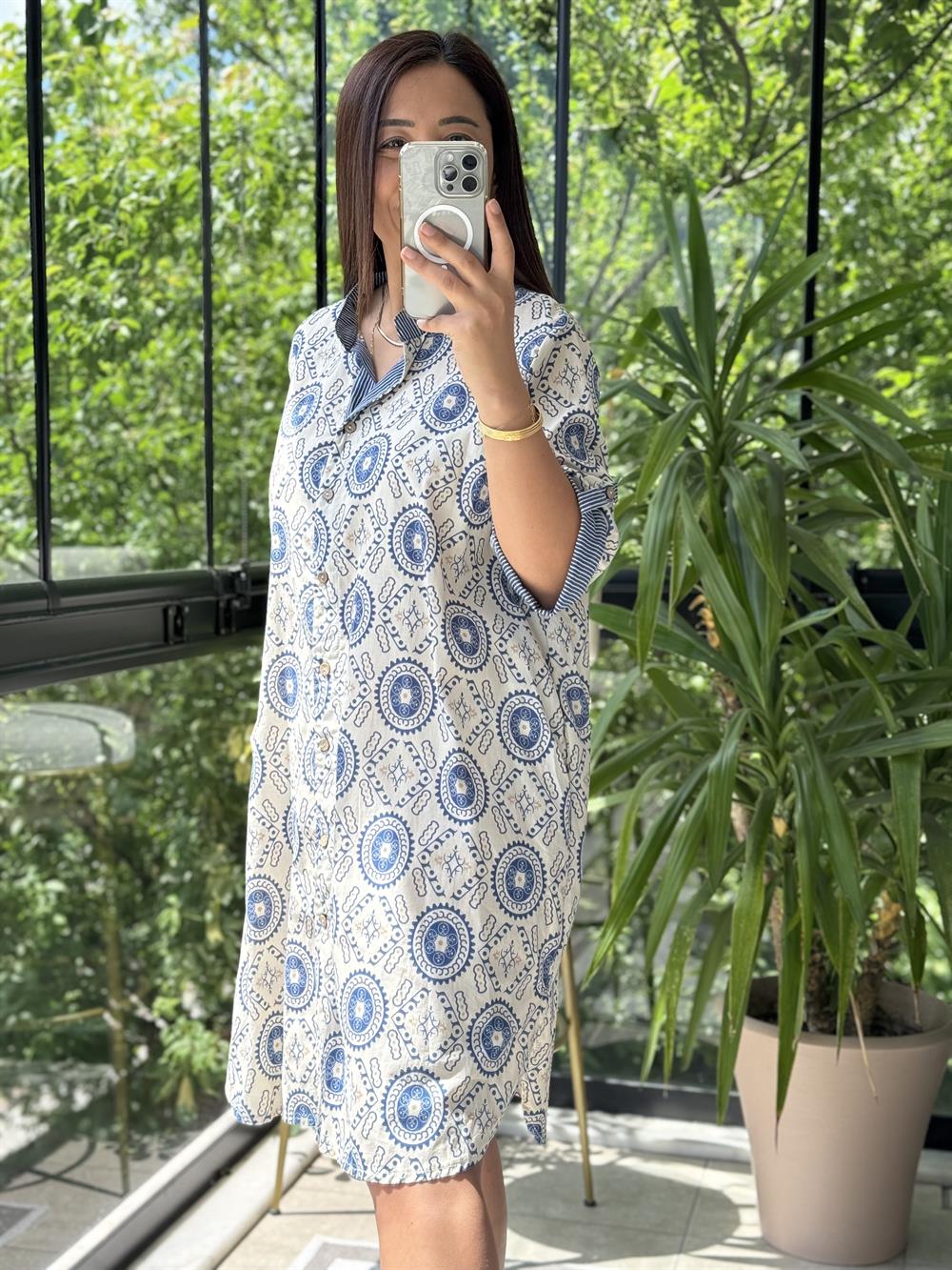 Garnili Elbise Lacivert