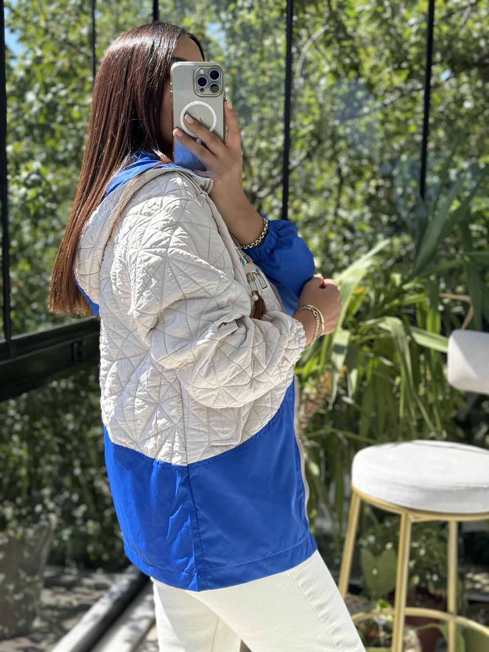 Garnili Yağmurluk Bej