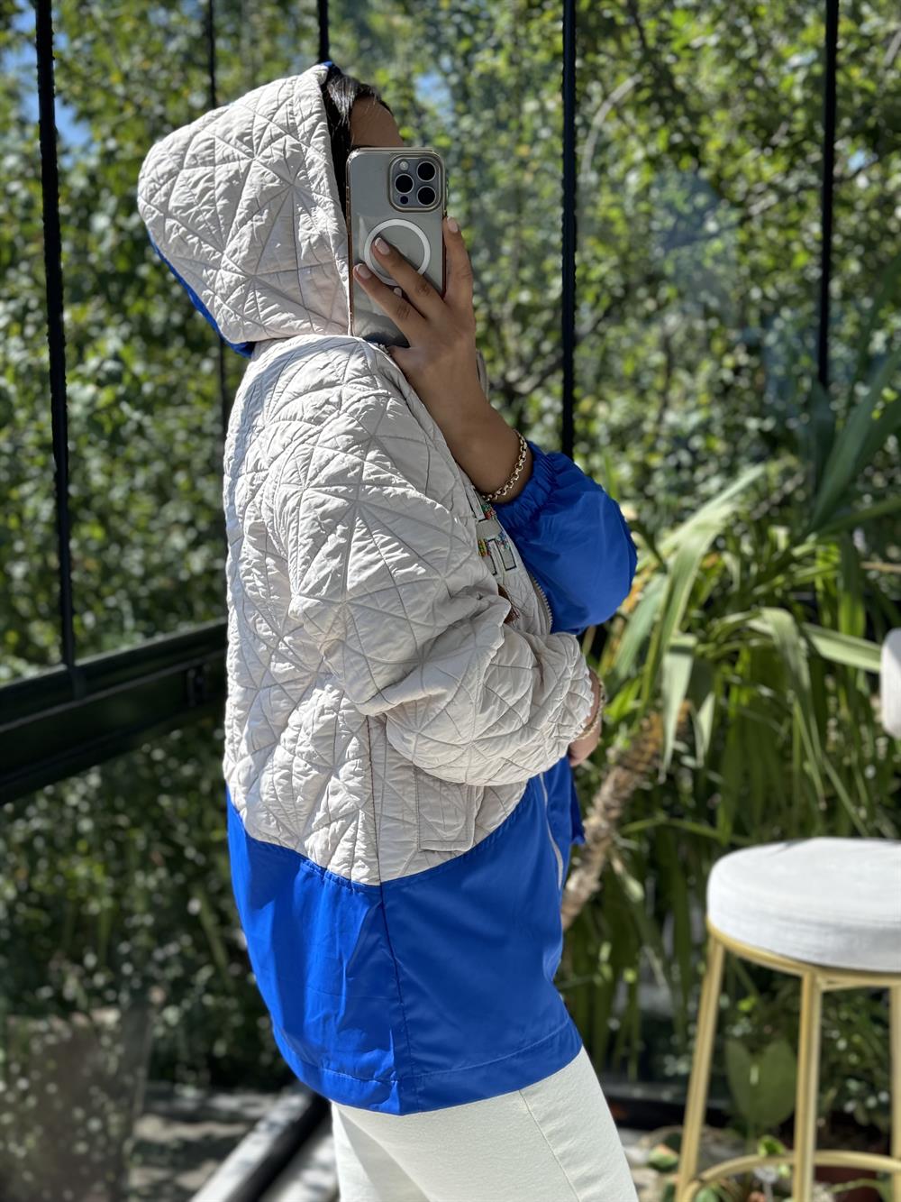 Garnili Yağmurluk Bej