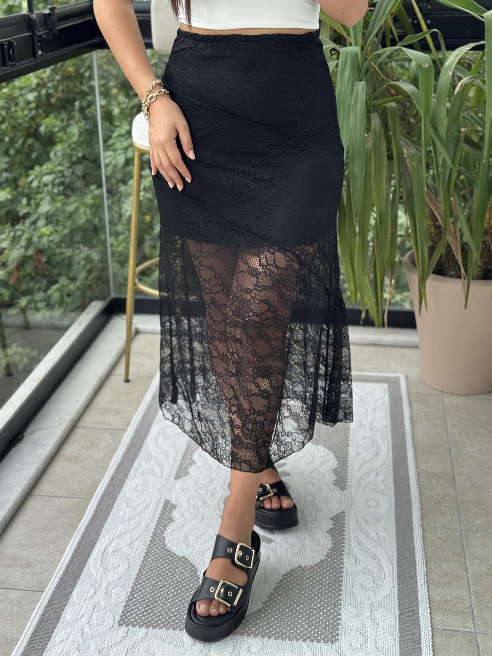 Güpürlü Natural Siyah