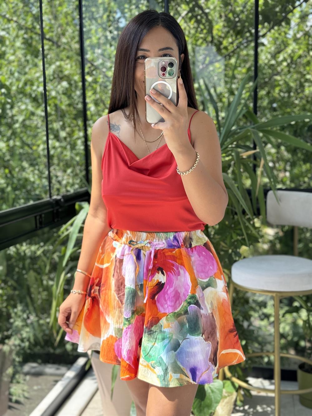 İnce Askılı Atlet Nar Çiçeği