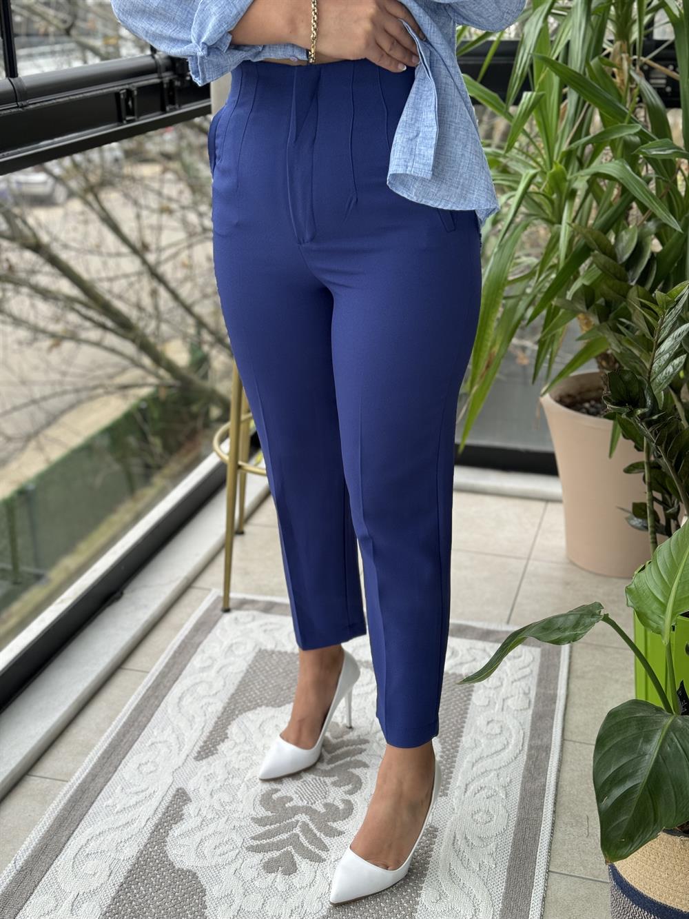 İndigo Mavi ZRA Model Kumaş pantolon