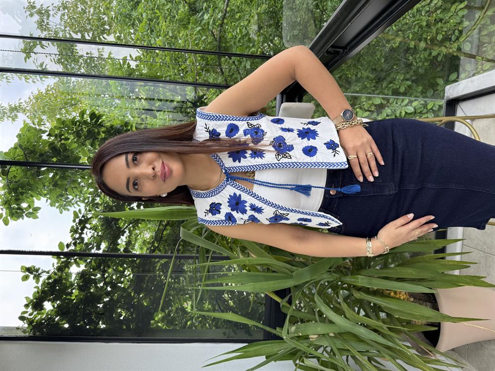 İşlemeli Nakışlı Yelek lacivert