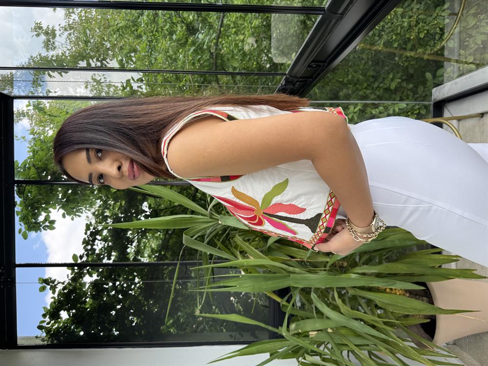 İşlemeli Nakışlı Yelek Pembe