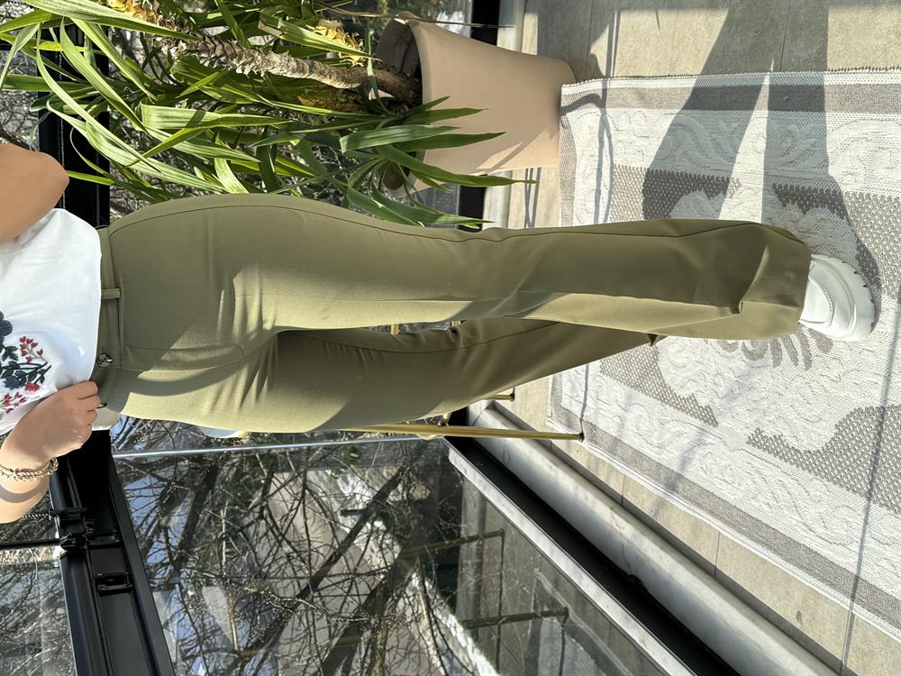 İspanyol Kumaş Pantolon Haki Yeşili