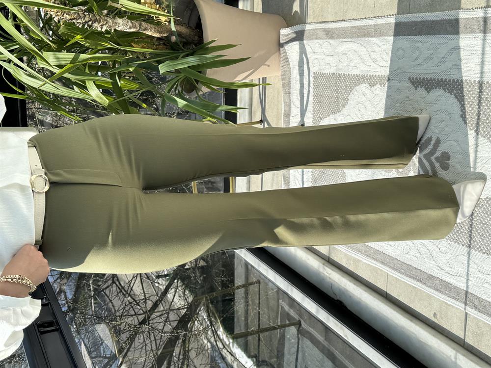 İspanyol Kumaş Pantolon Haki Yeşili