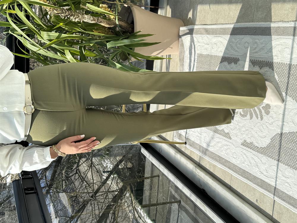 İspanyol Kumaş Pantolon Haki Yeşili