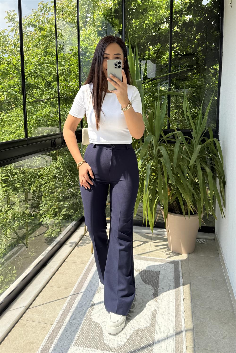 İspanyol Kumaş Pantolon Lacivert