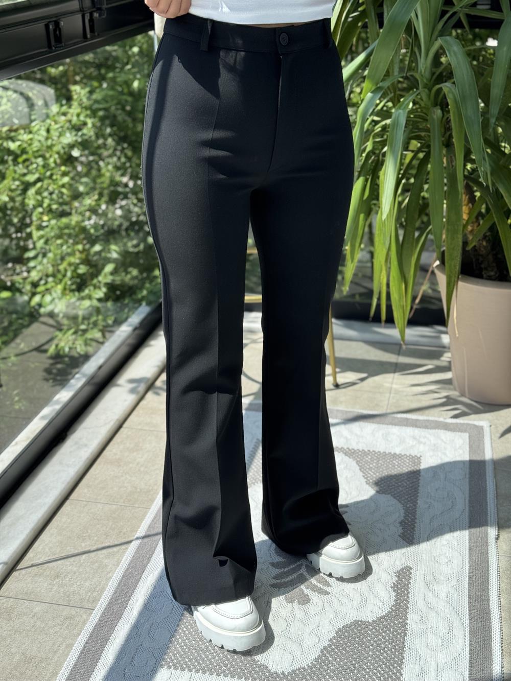 İspanyol Kumaş Pantolon Siyah