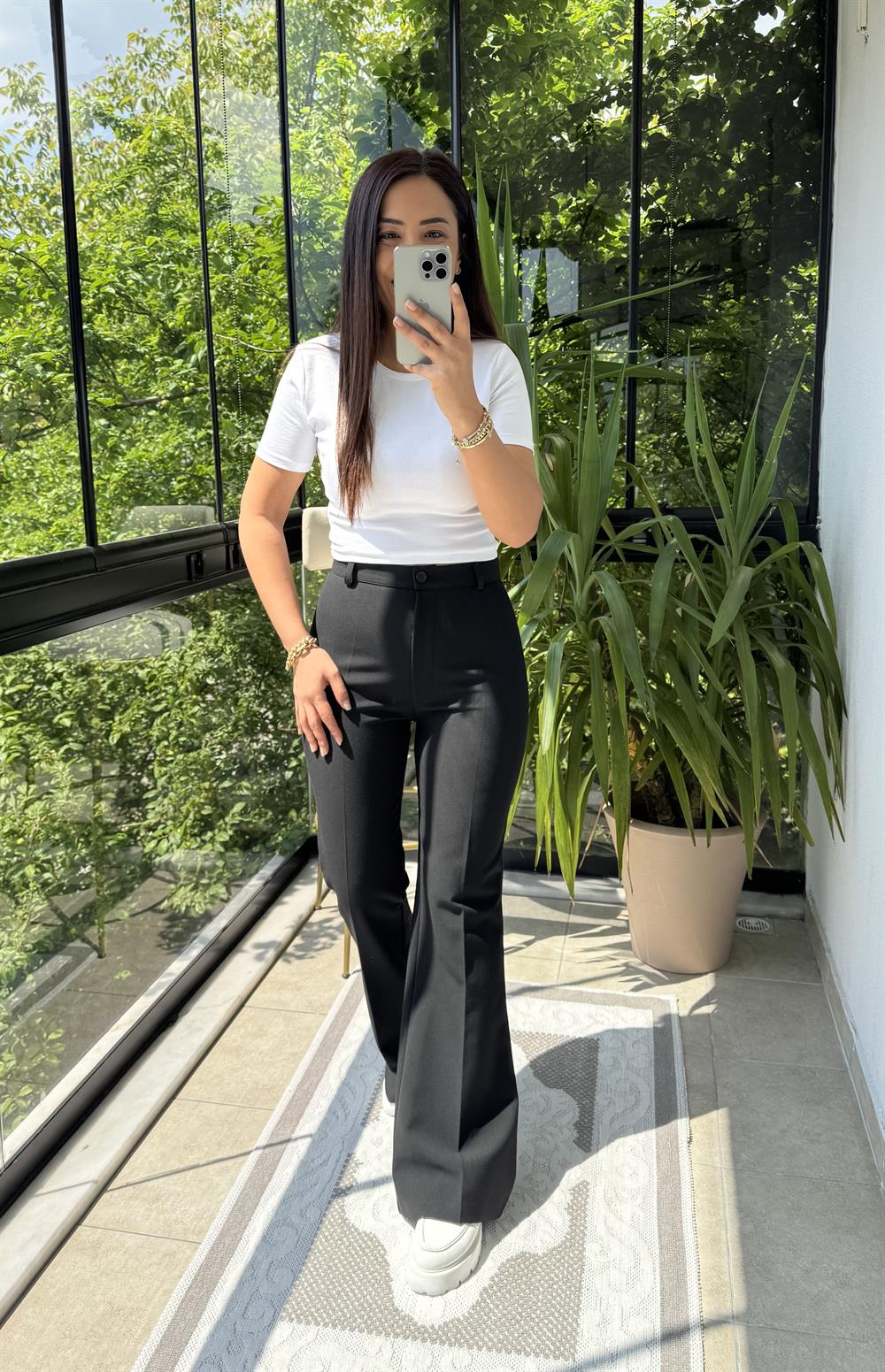 İspanyol Kumaş Pantolon Siyah