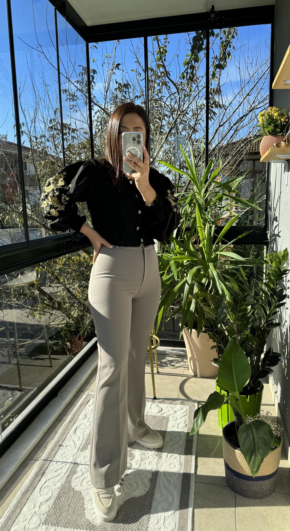 İspanyol Kumaş Pantolon Vizon